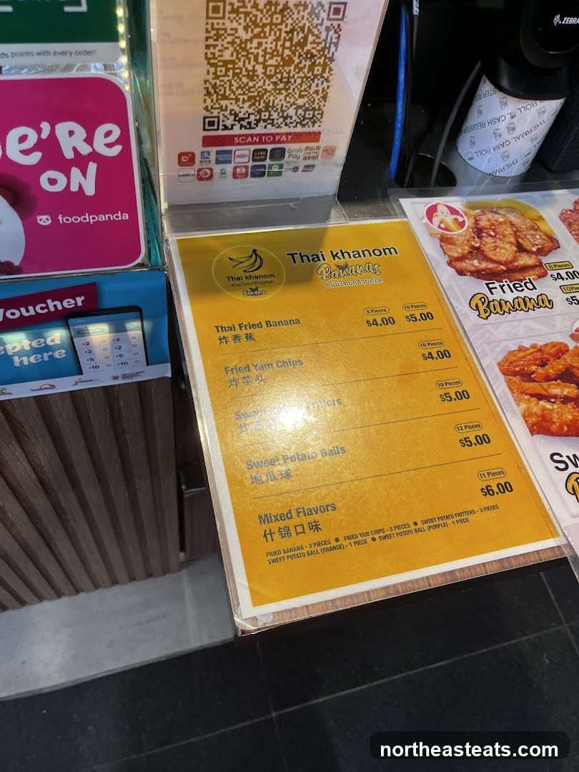 Thai Khanom Bananas Menu