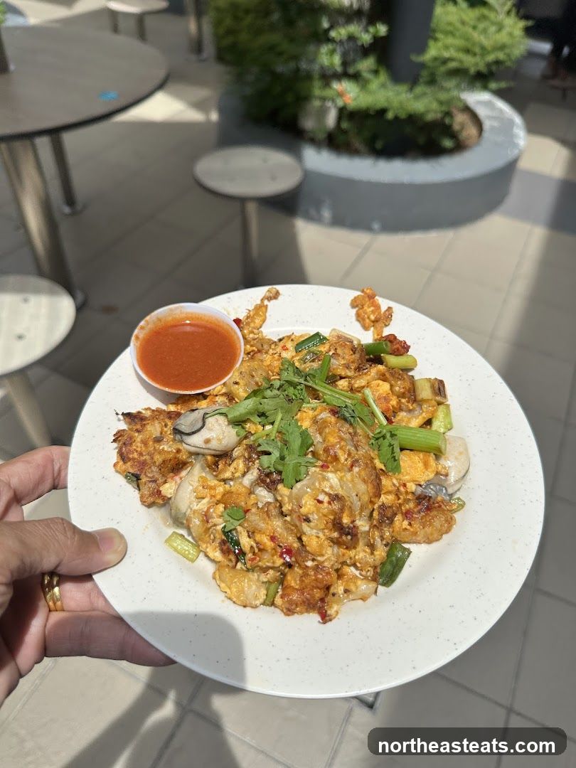 Oyster Omelette with Chili Sauce