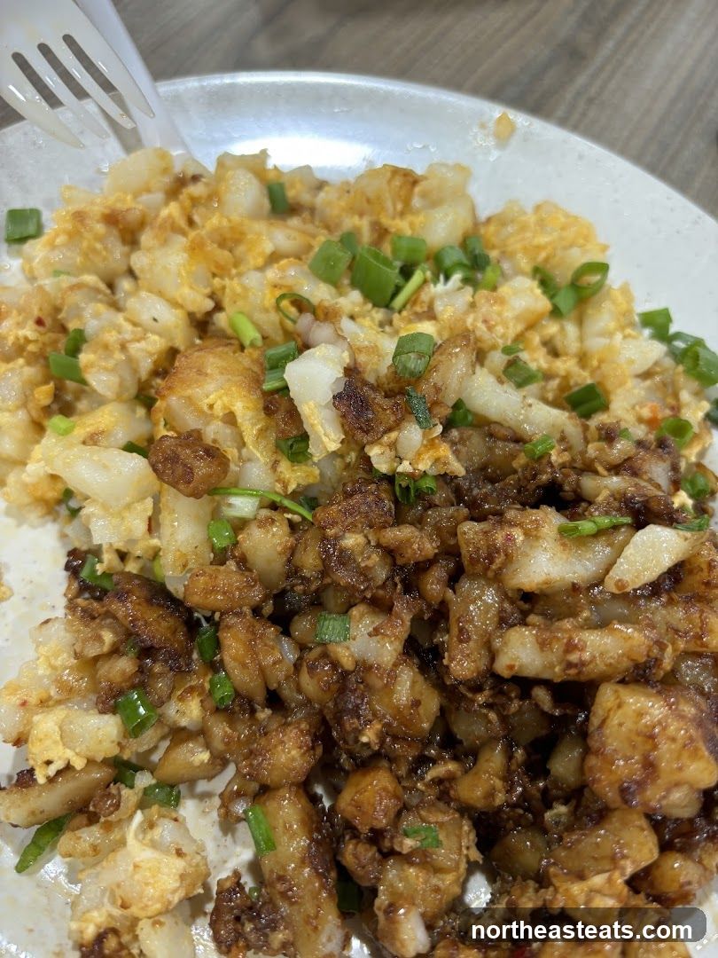 Carrot Cake with Scrambled Eggs and Spring Onions