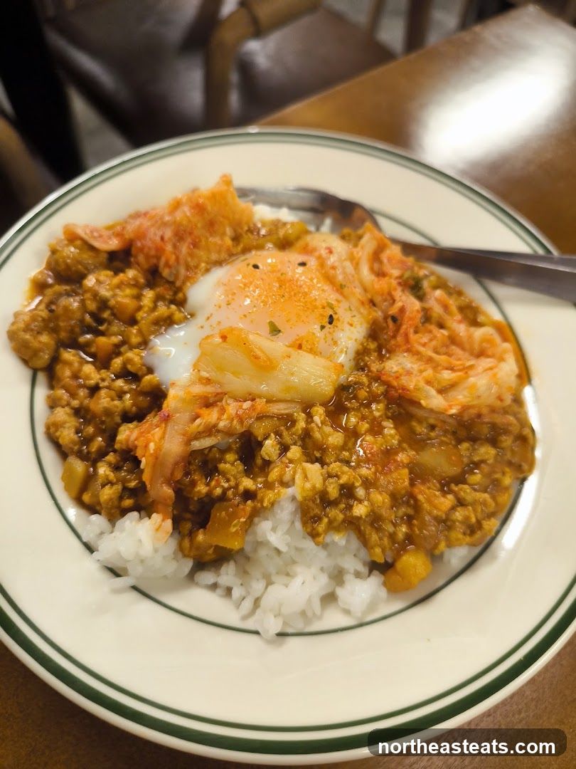 Curry Rice with Egg and Kimchi