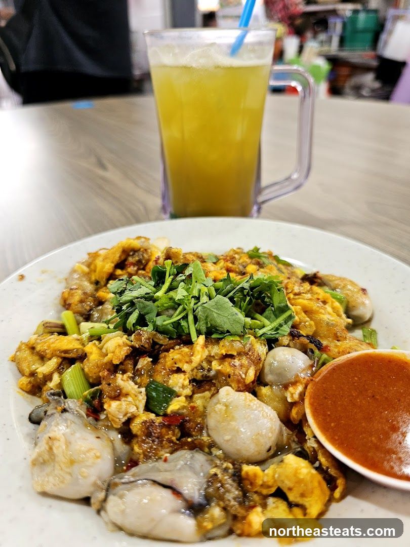 Oyster Omelette with Drink
