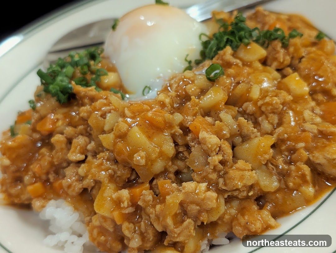 Savory Minced Meat and Potato Curry with Egg