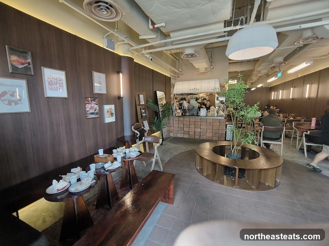 Cafe Interior with Seating and Counter