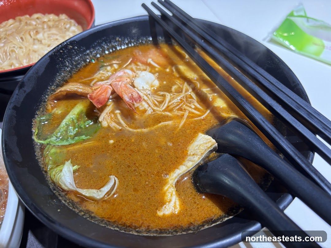 Spicy Noodle Soup with Shrimp