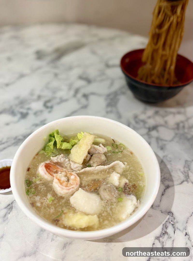 Noodle Soup with Shrimp and Meatballs