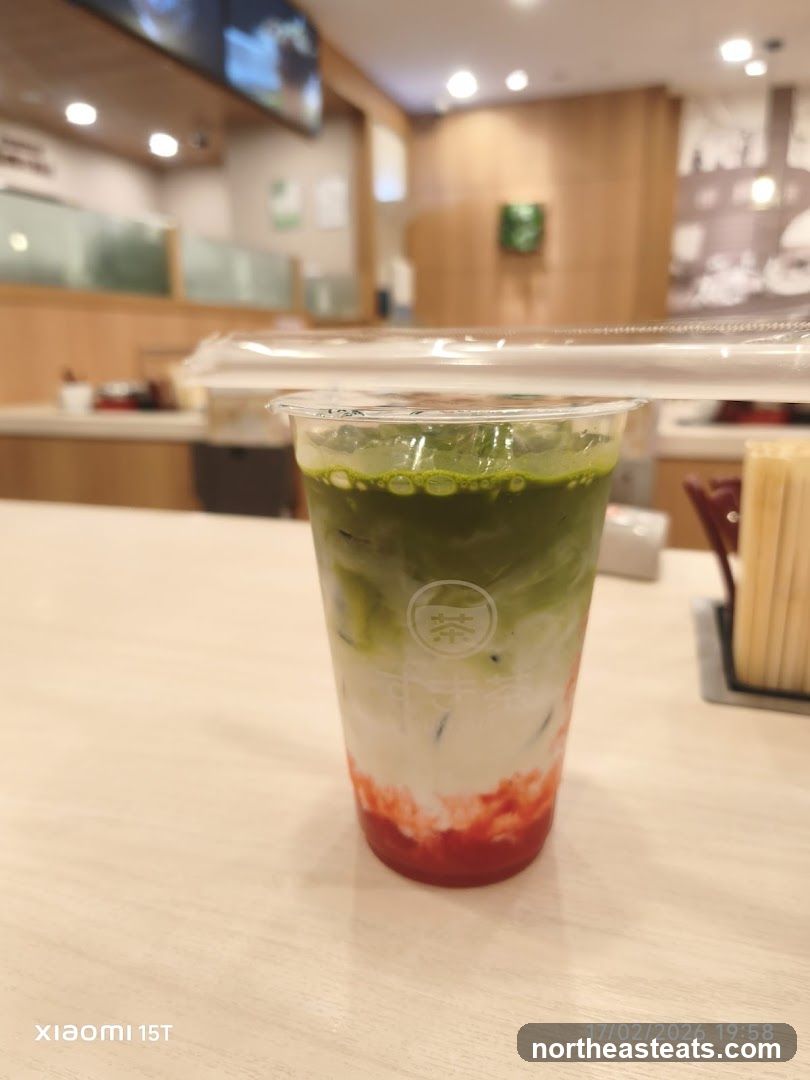 Matcha and Strawberry Drink