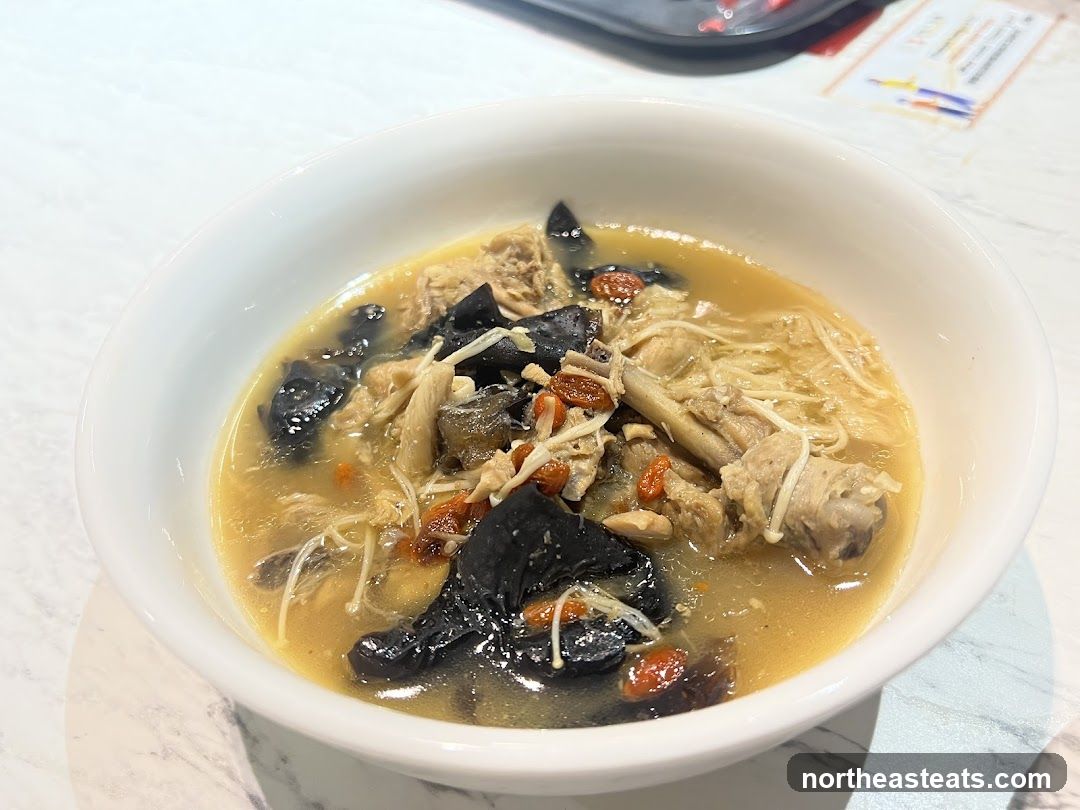 Chicken Soup with Mushrooms and Noodles