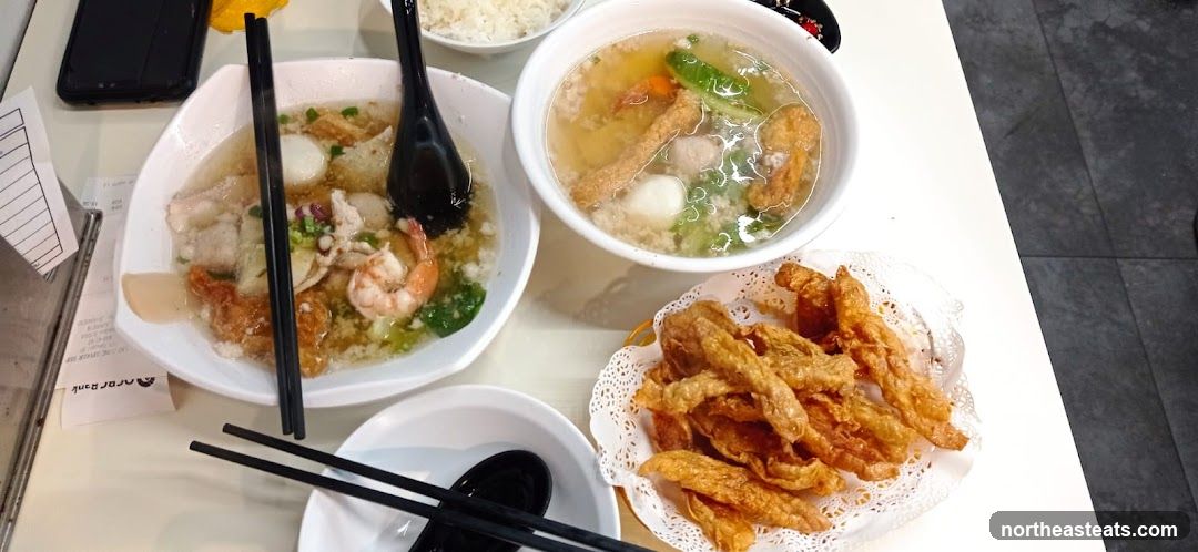Noodle Soup and Fried Appetizers
