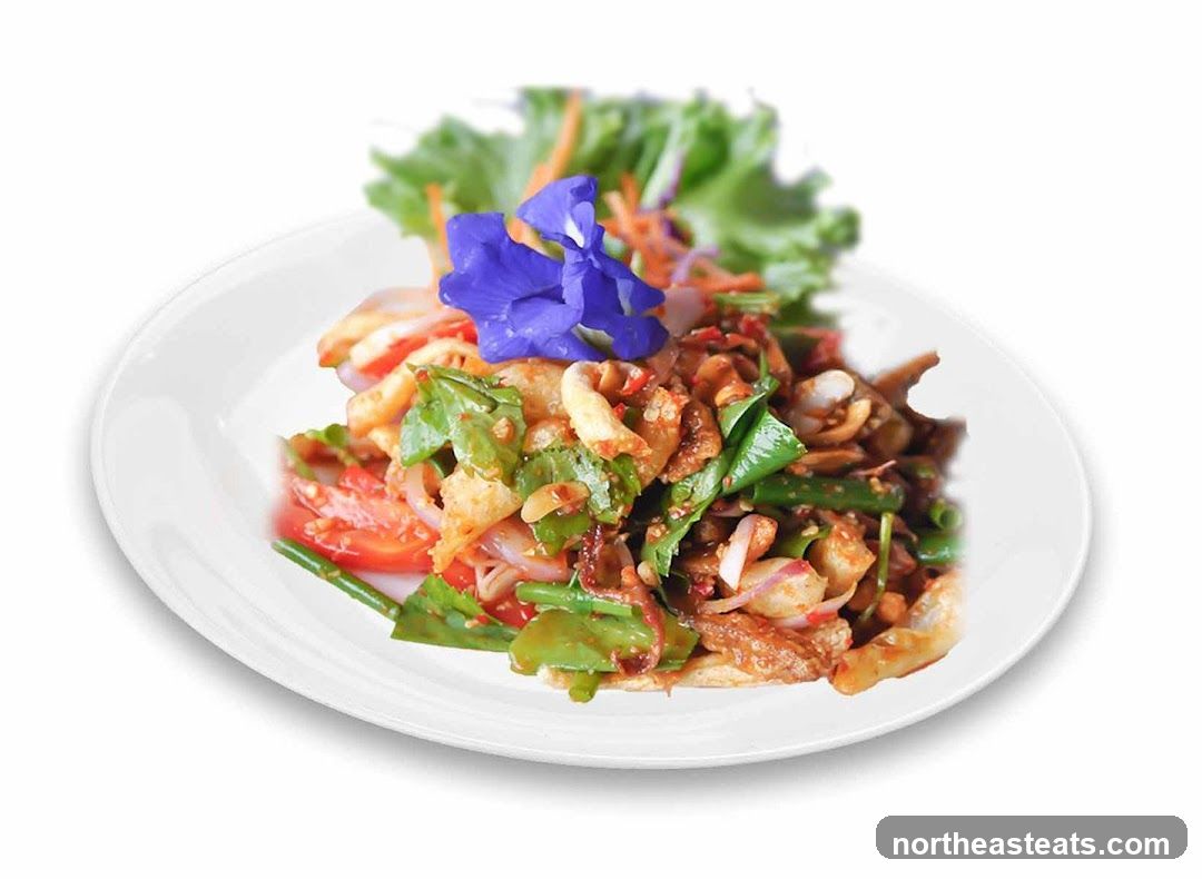 Spicy Salad with Flower Garnish