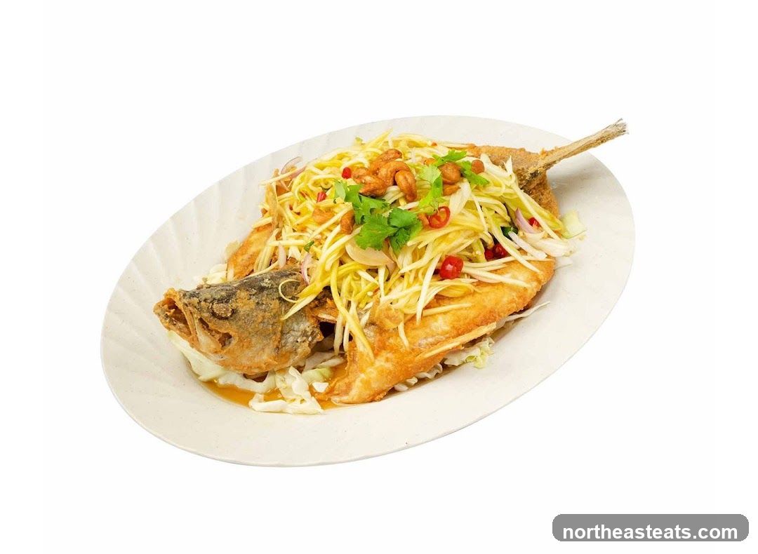 Fried Fish with Mango Salad