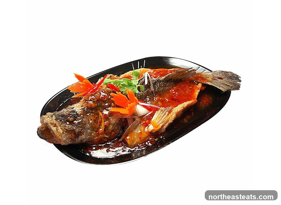 Whole Fried Fish with Sauce