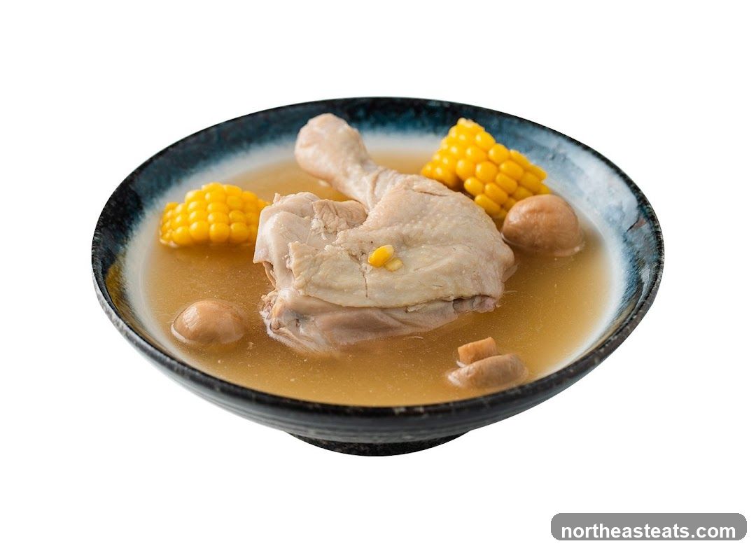 Chicken Soup with Corn and Mushrooms