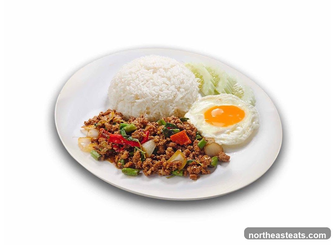 Minced Pork with Basil and Fried Egg