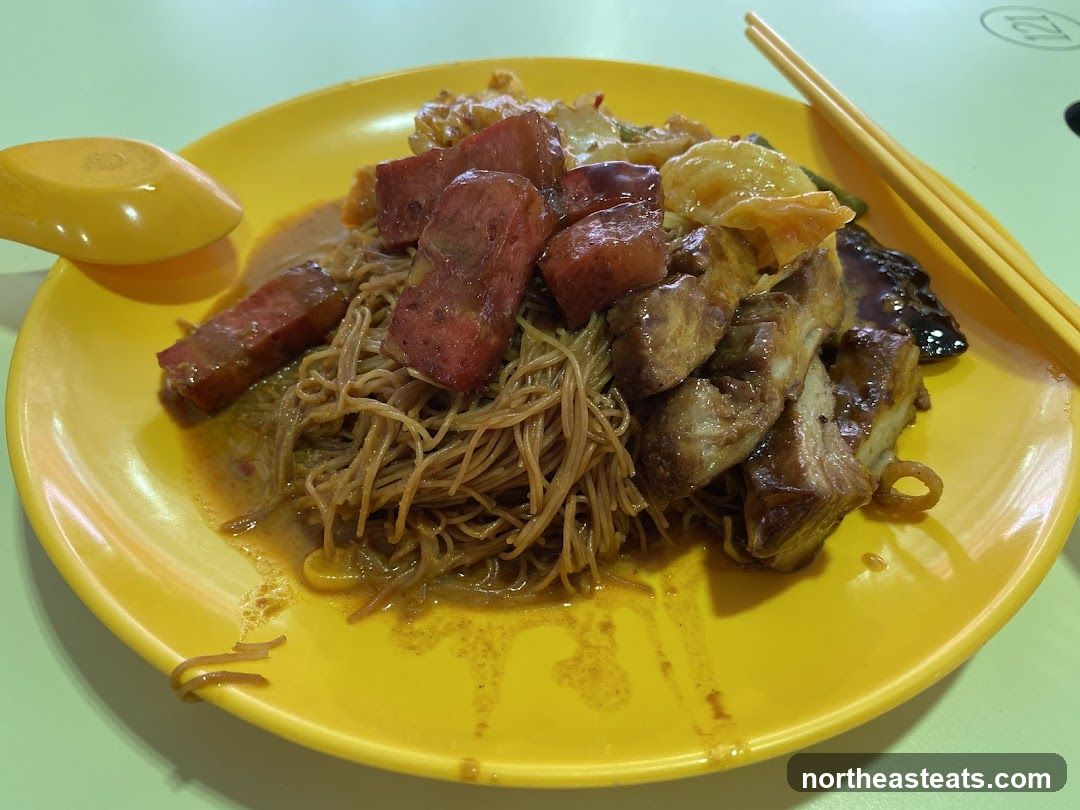 Noodles with toppings