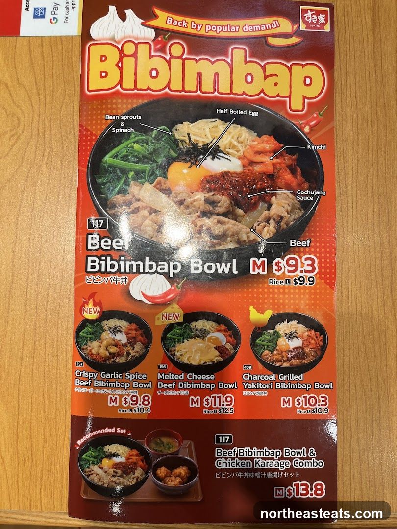 Bibimbap Menu