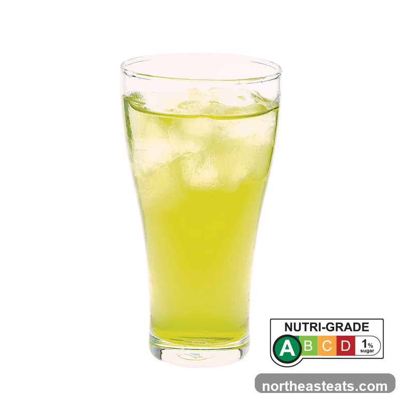 Glass of Green Drink with Nutri-Grade Label