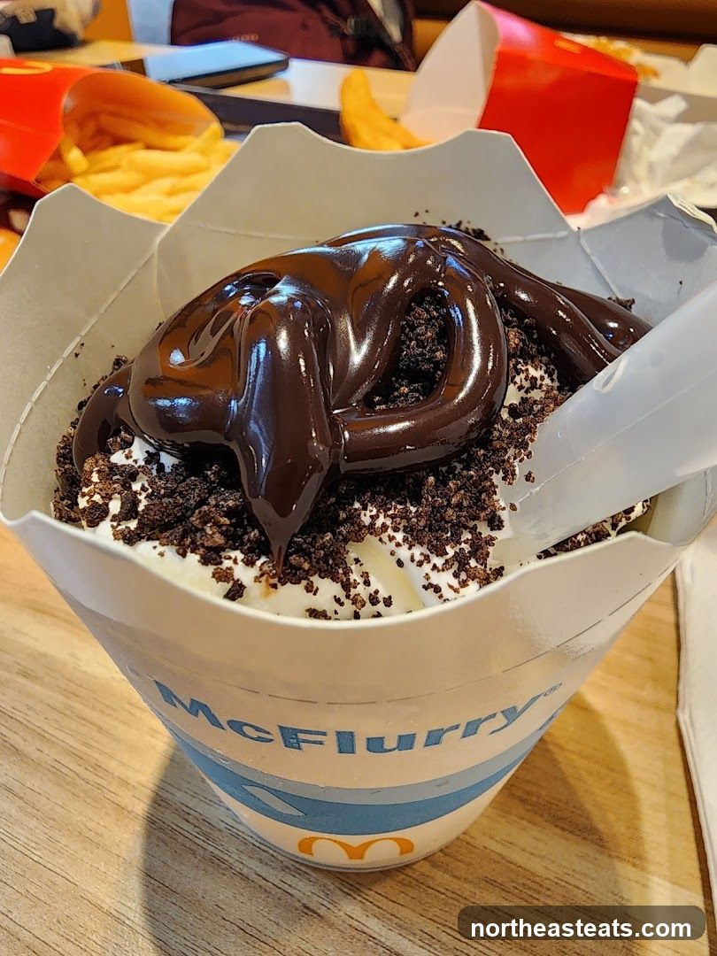McFlurry with Chocolate Sauce and Cookie Crumbles