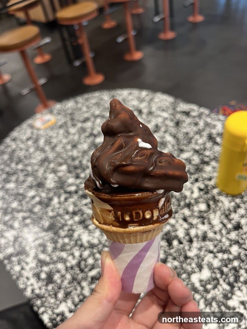 Chocolate-dipped ice cream cone
