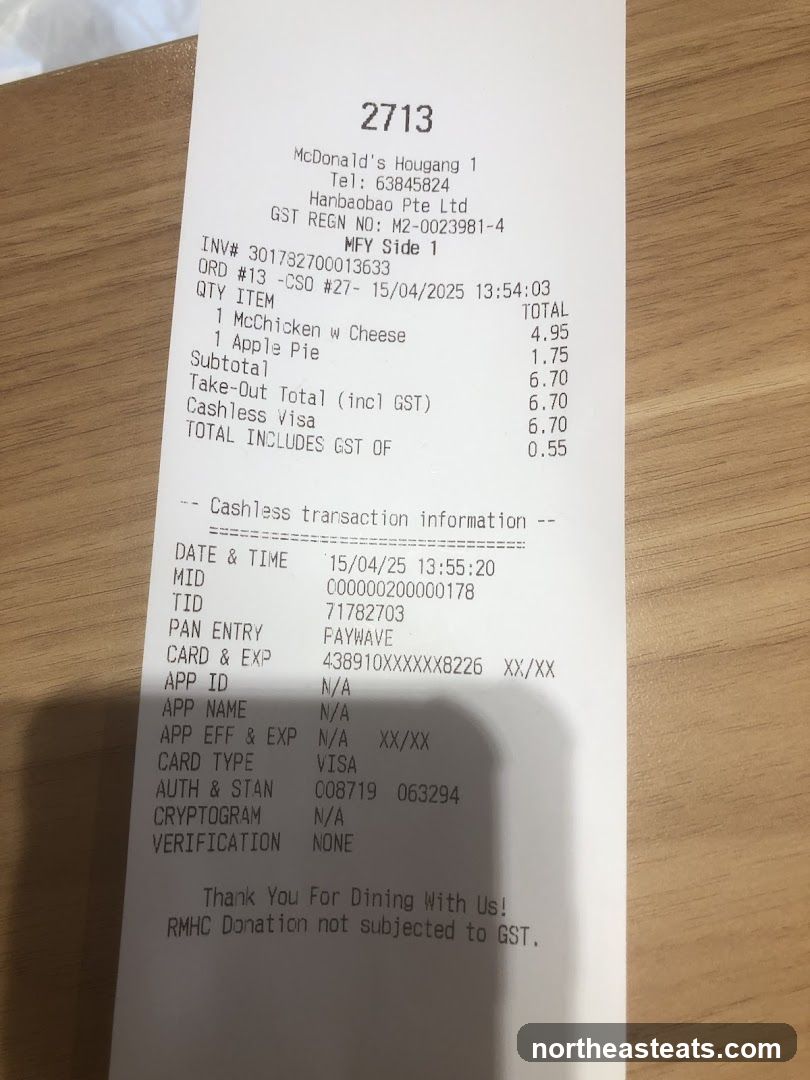 McDonald's Receipt
