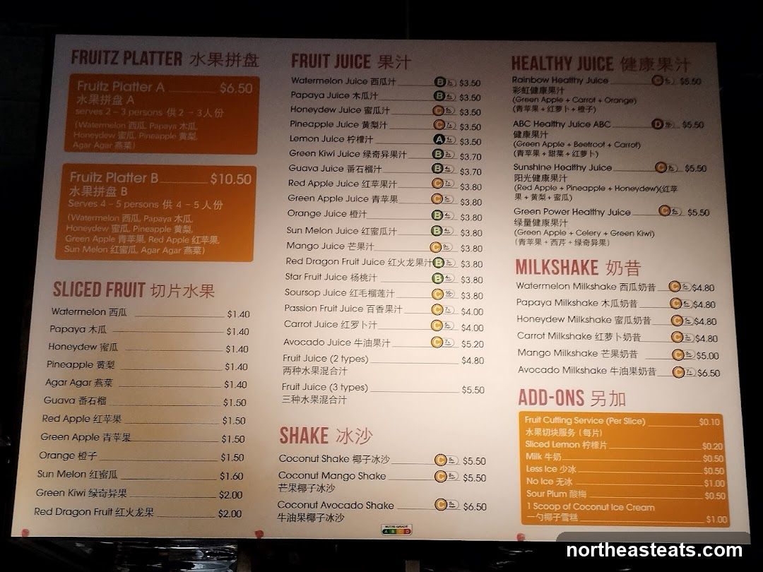 FRUITZ PLATTER, FRUIT JUICE, HEALTHY JUICE, MILKSHAKE, ADD-ONS