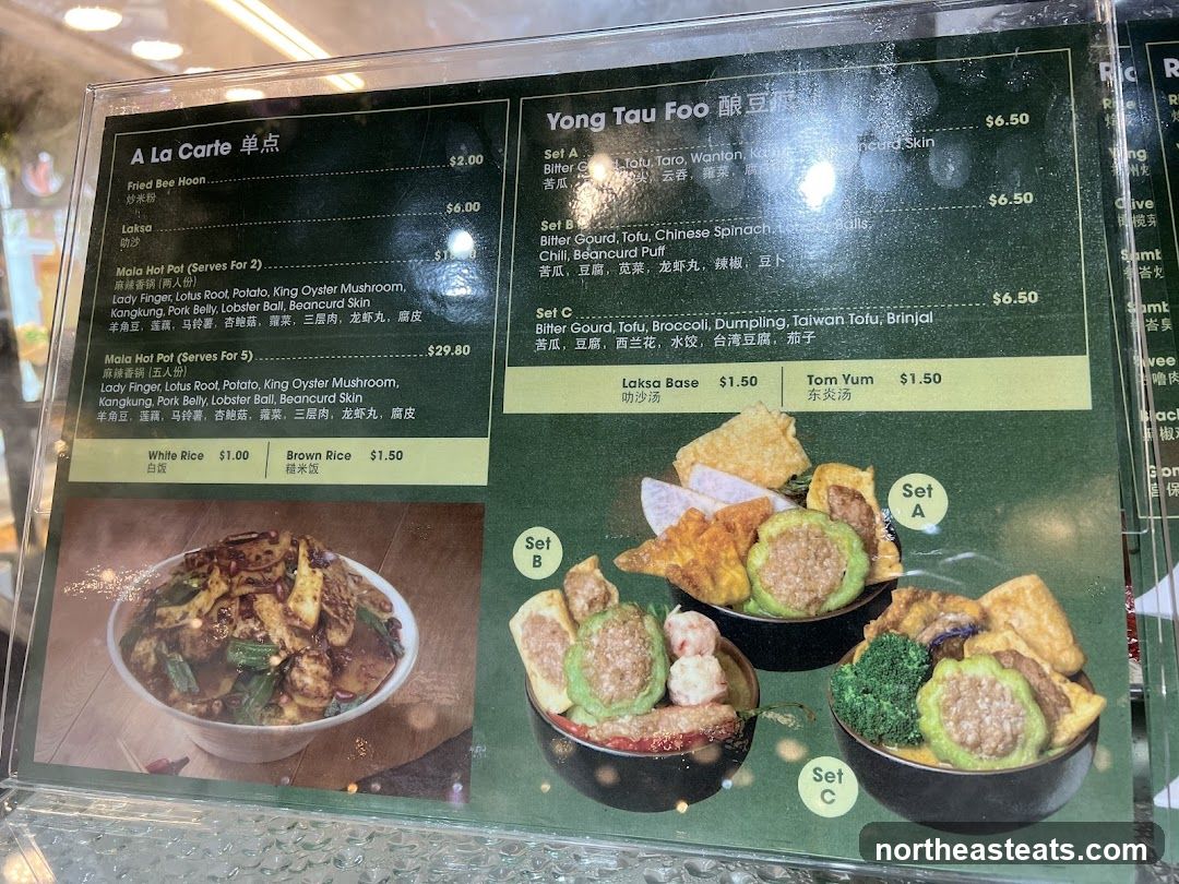 Yong Tau Foo Menu