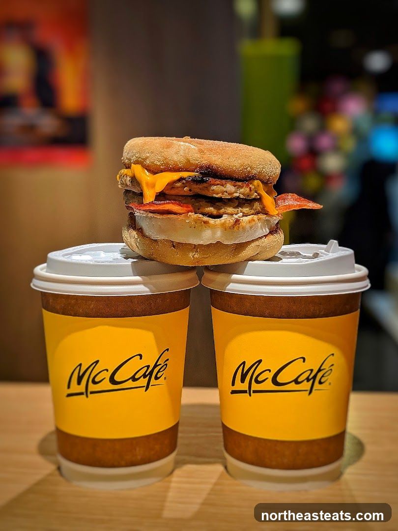 McCafé Breakfast Sandwich and Coffee Cups