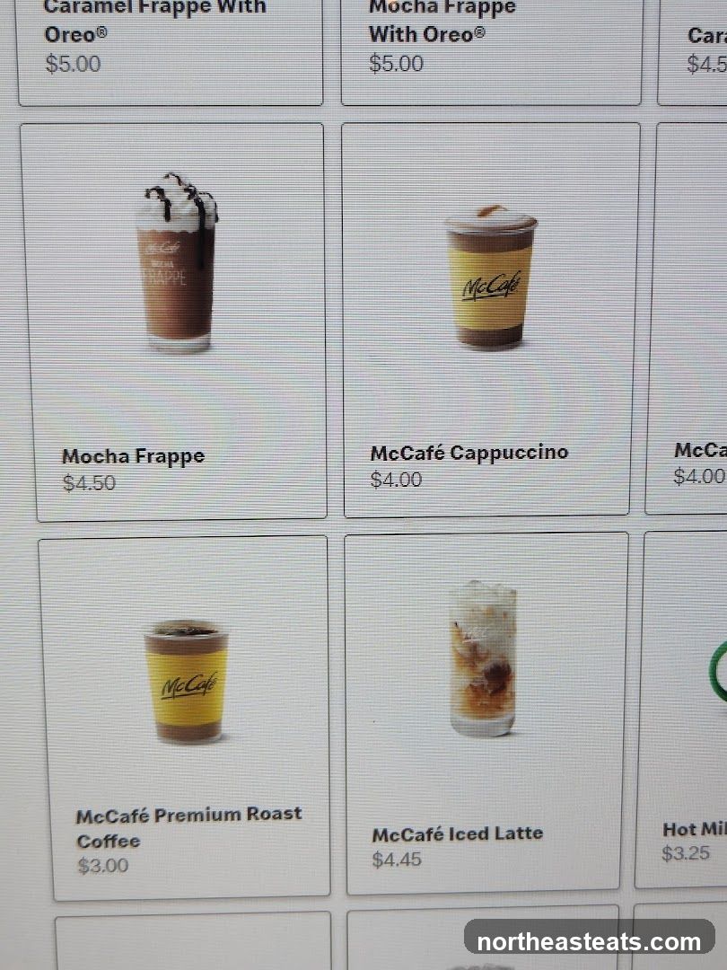 McCafé Menu