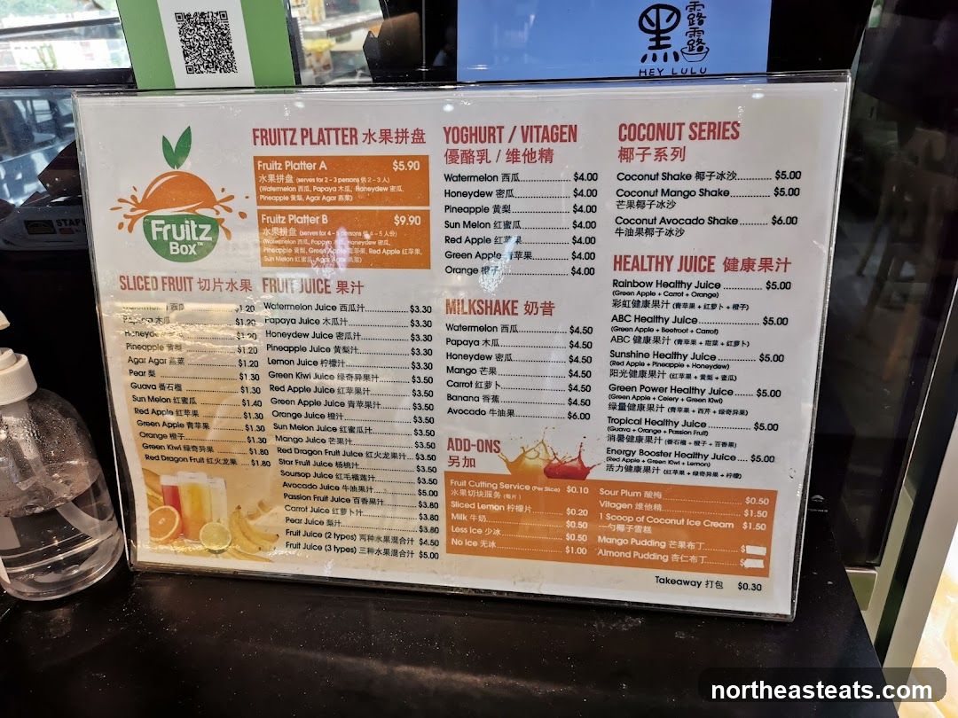 Fruitz Box Menu