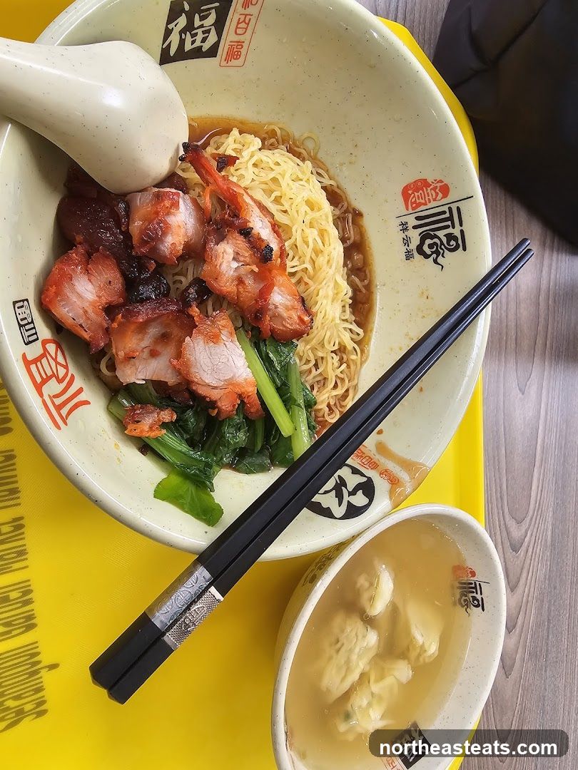 Noodle Dish with Char Siu and Wontons