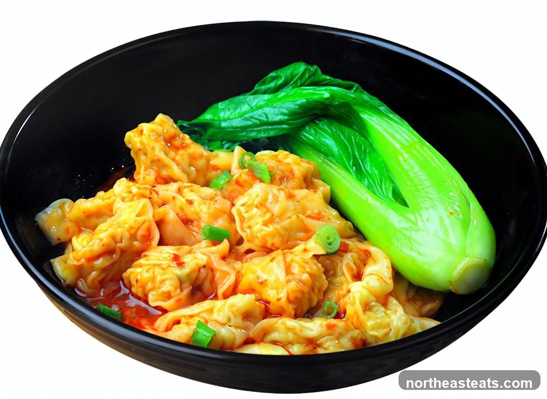 Spicy Wontons with Bok Choy