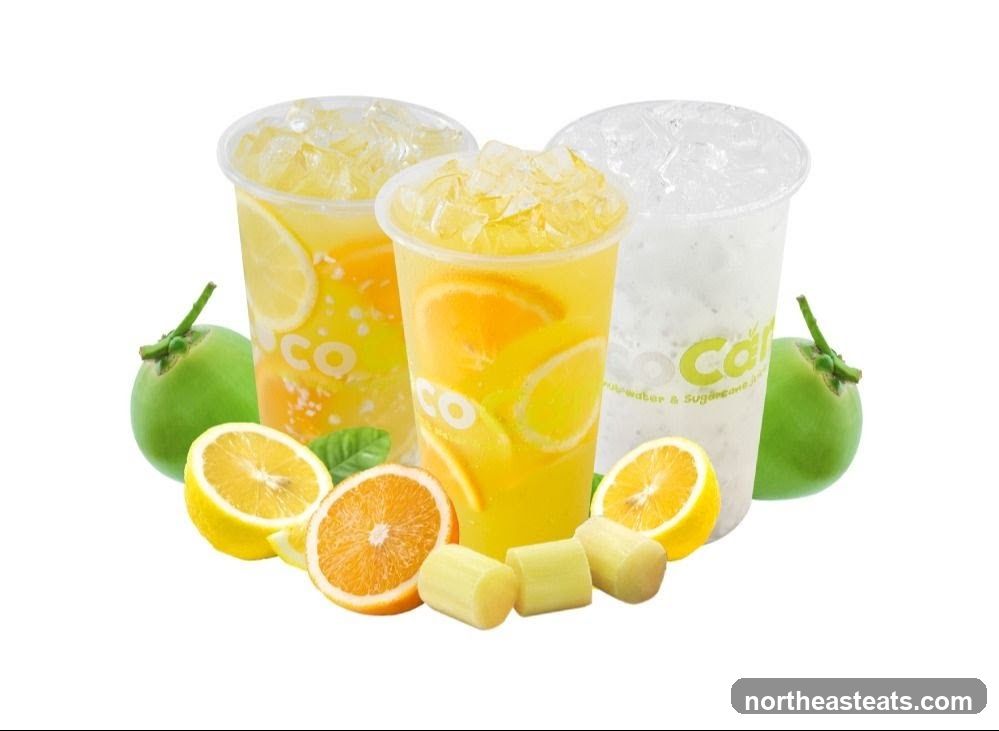 Coconut water and sugarcane drinks
