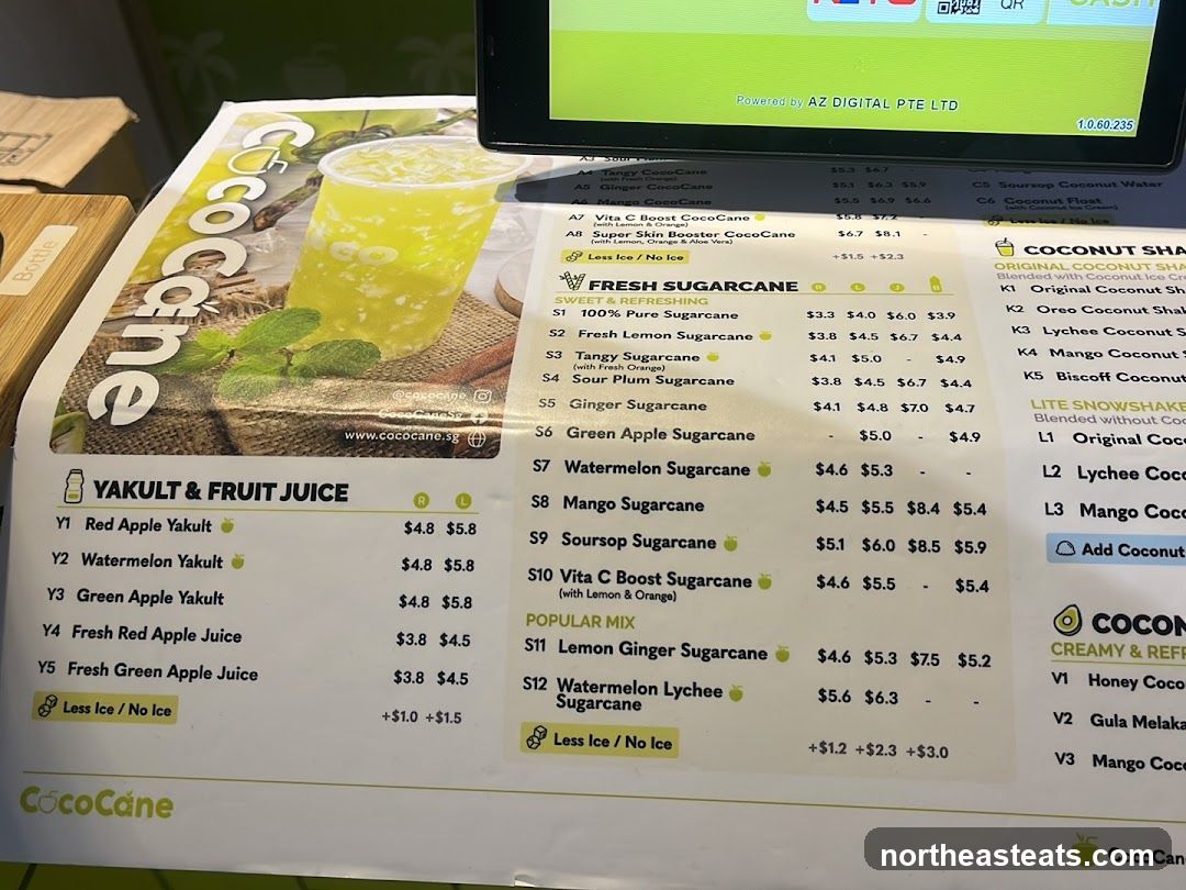 CocoCane Menu