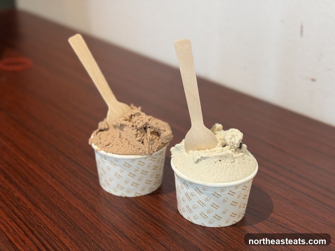 Two cups of gelato
