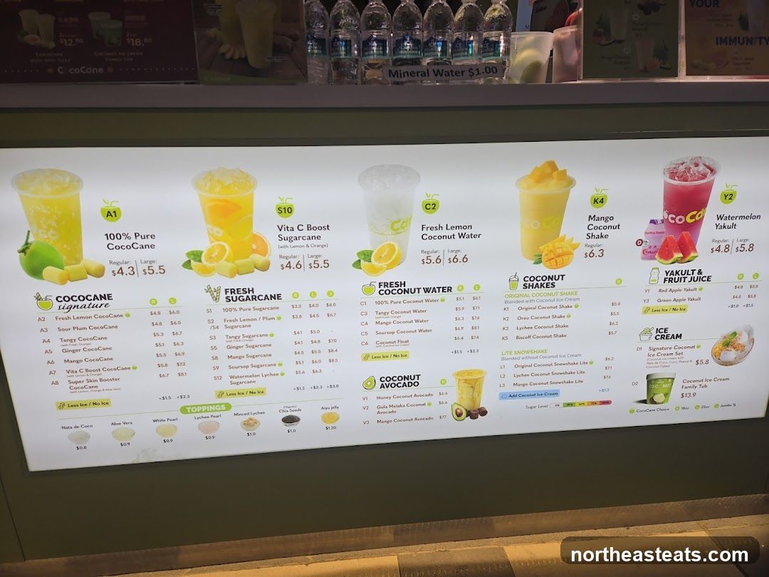 CocoCane Menu