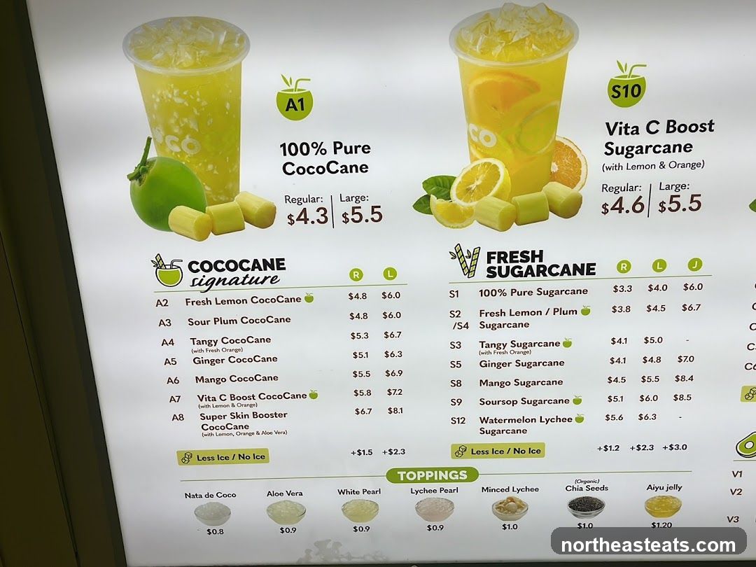 CocoCane Menu