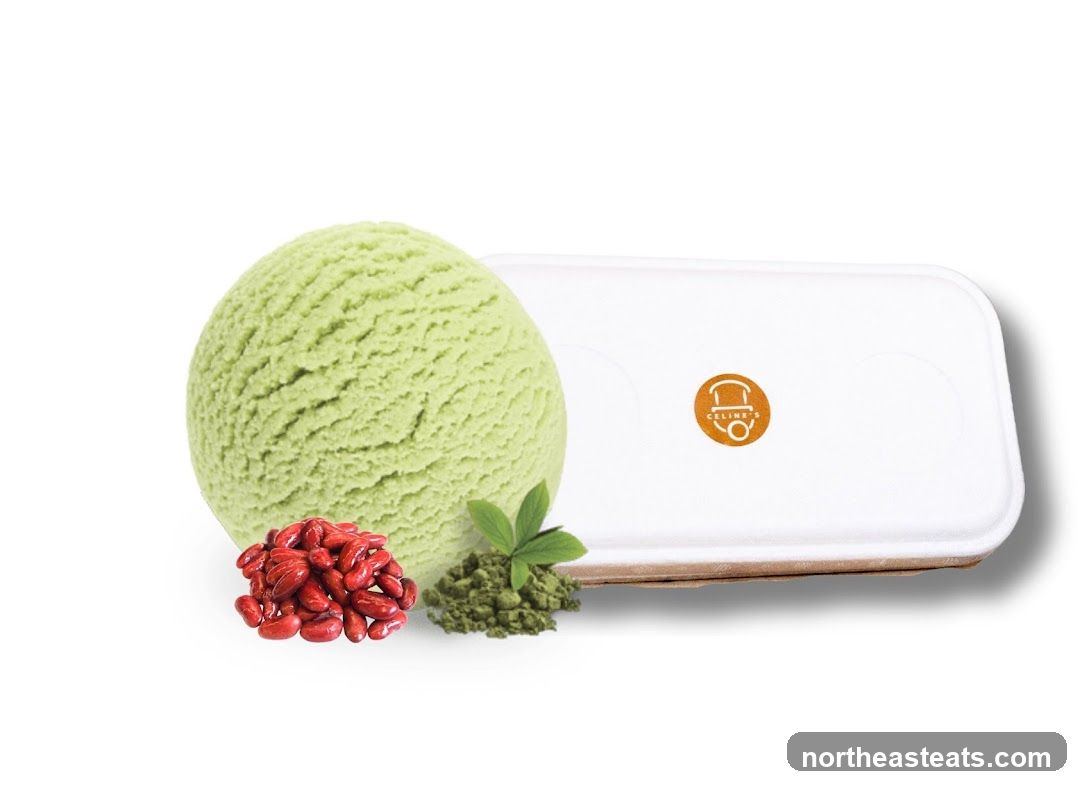 Matcha Ice Cream with Red Beans