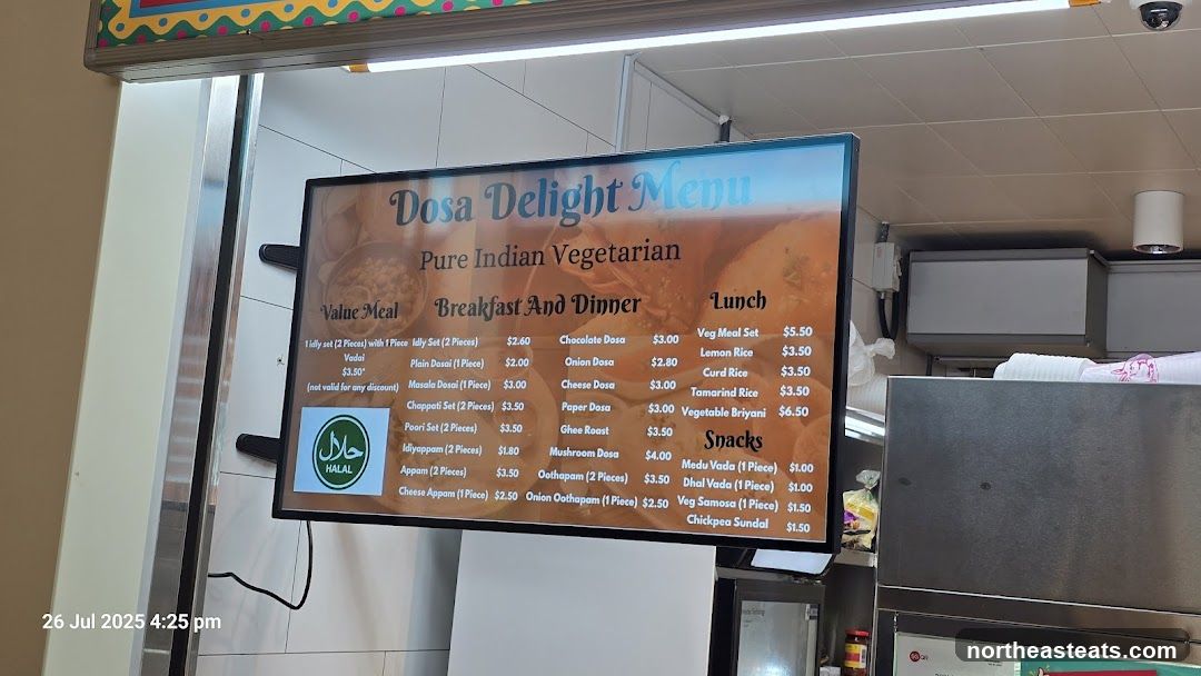 Dosa Delight Menu
