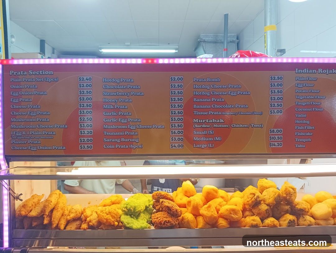 Prata Section and Indian Rojak Menu