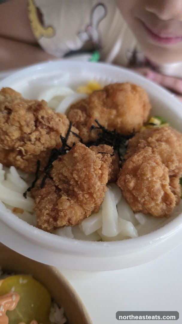 Fried Chicken and Udon Noodles