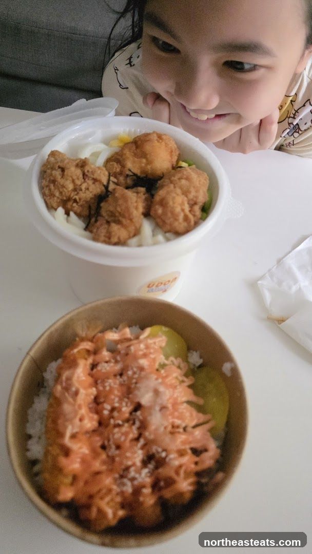 Girl looking at food