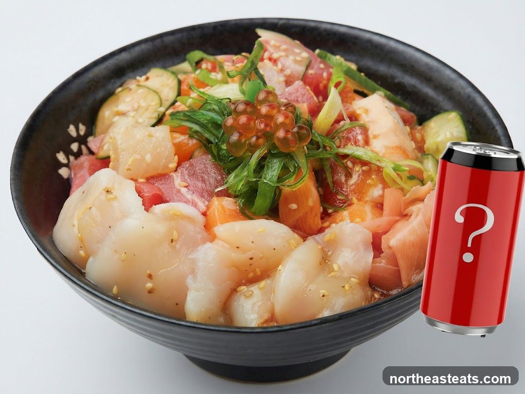 Poke bowl with a can