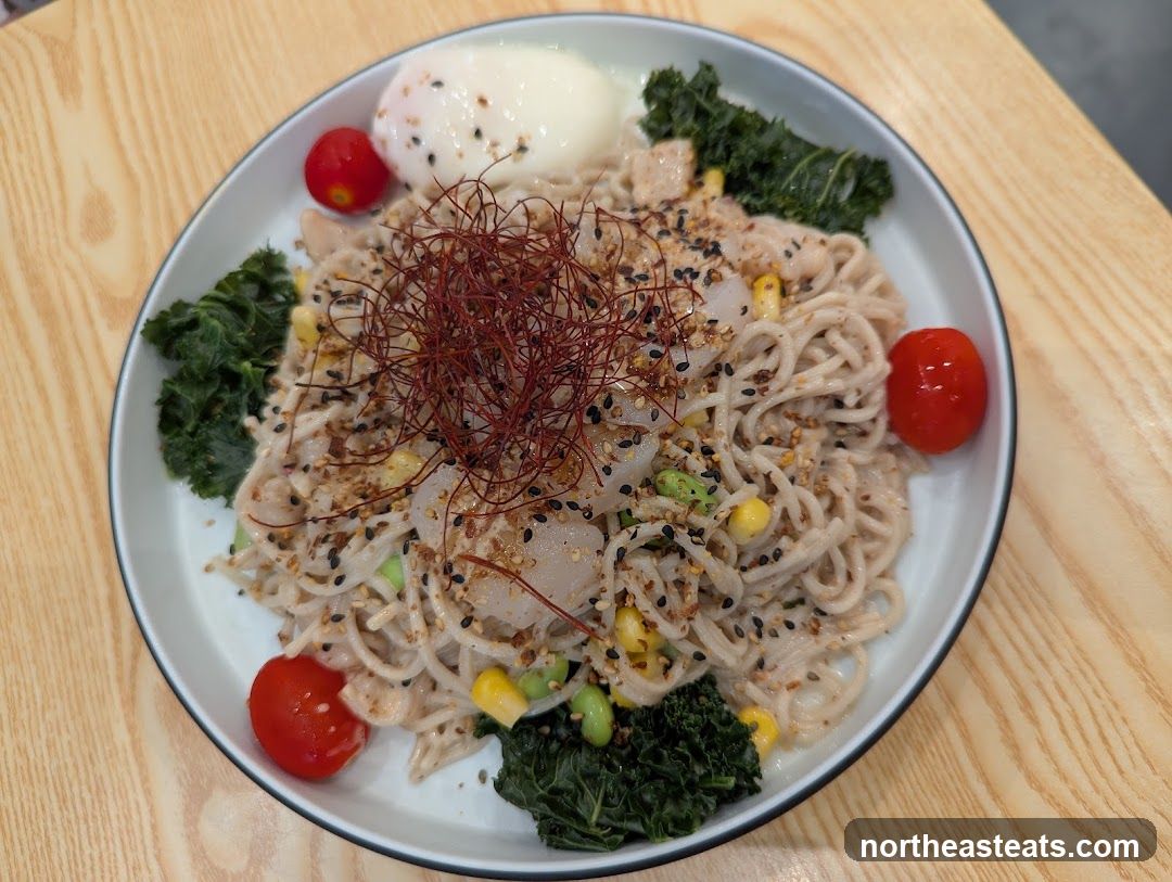 Noodle Dish with Poached Egg