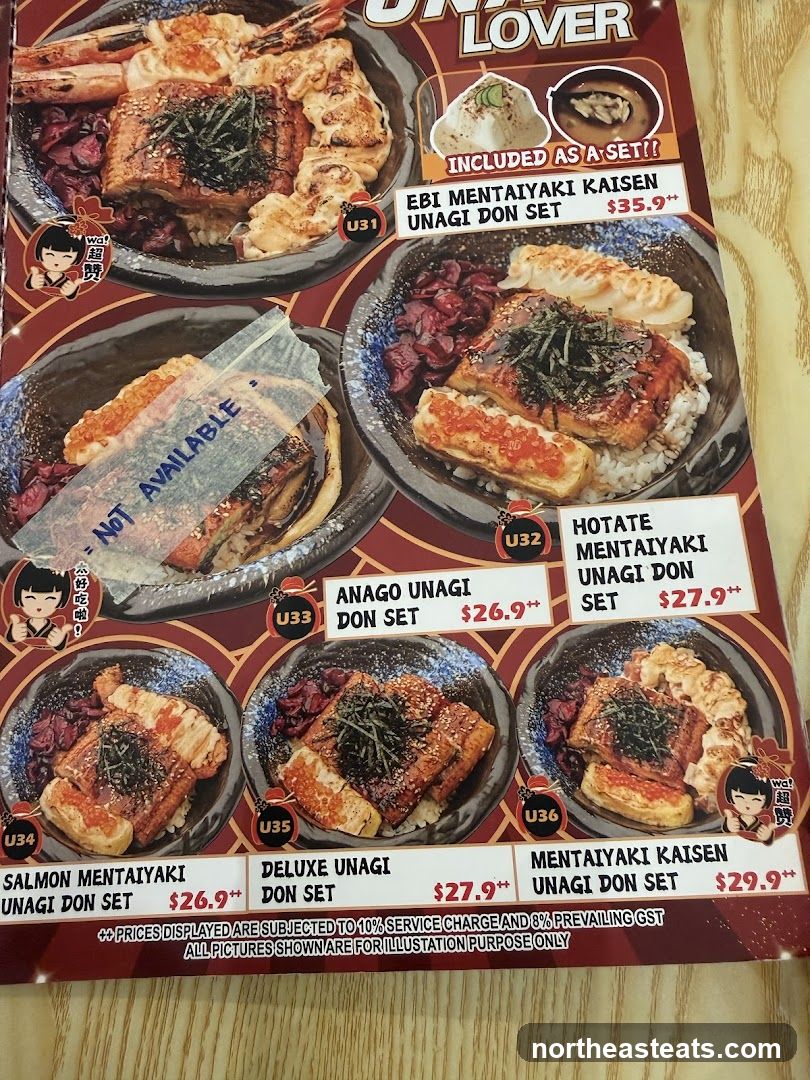 Unagi Lover Menu