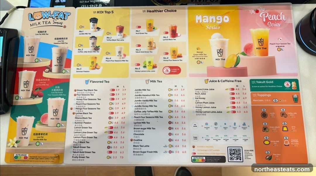 KOI Thé Menu