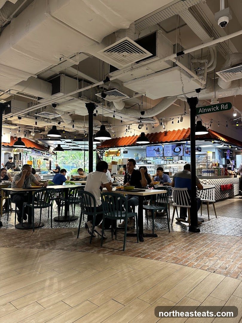 Food court with diners