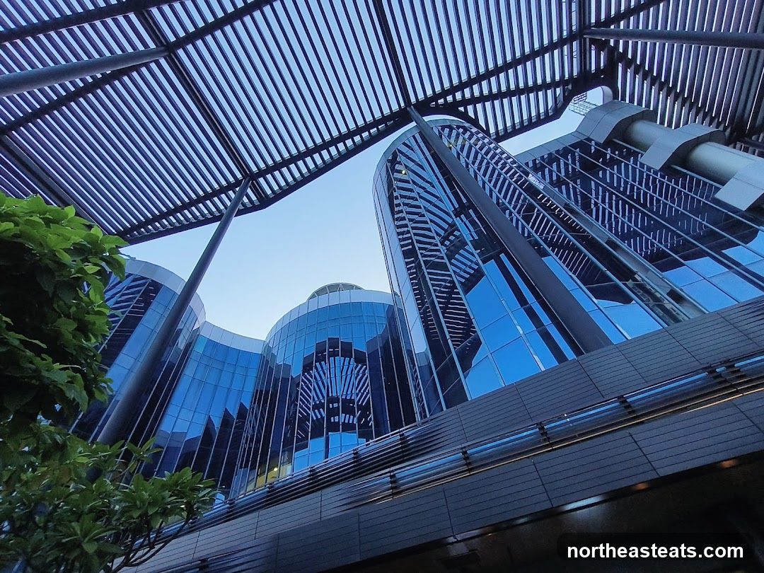 Modern Architecture with Blue Glass Facade