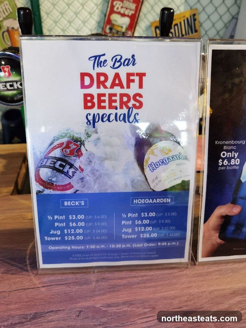 Draft Beer Specials Menu