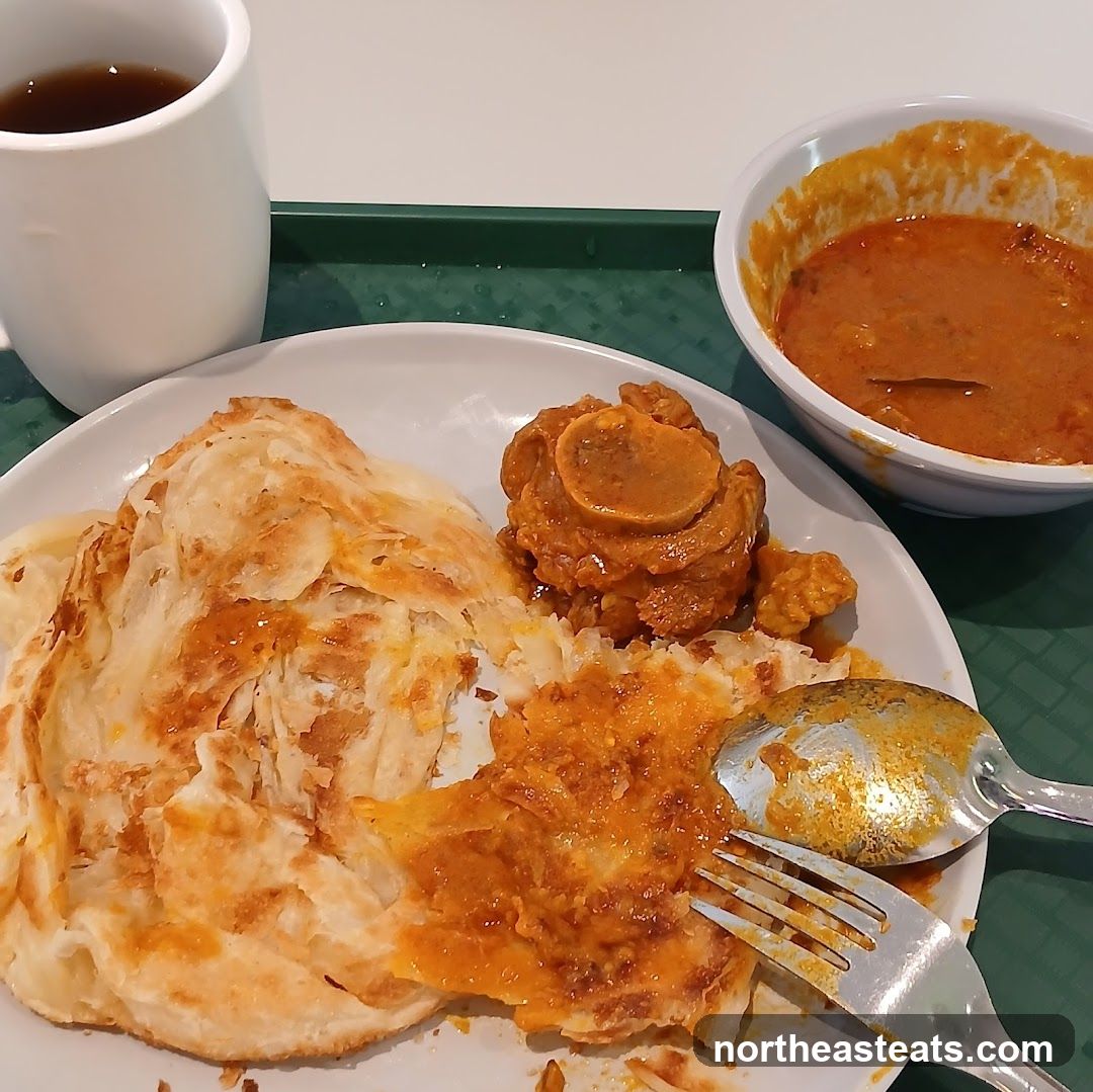Roti Canai with Curry and Meat