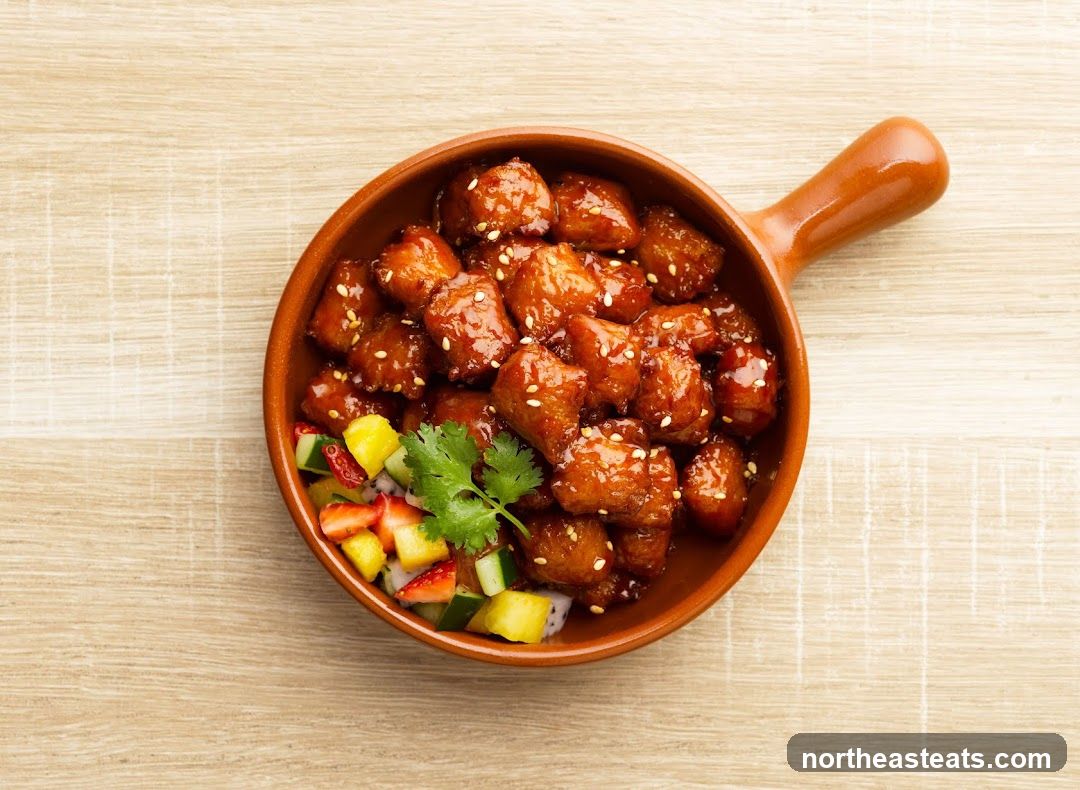 Orange Chicken with Fruit Salad
