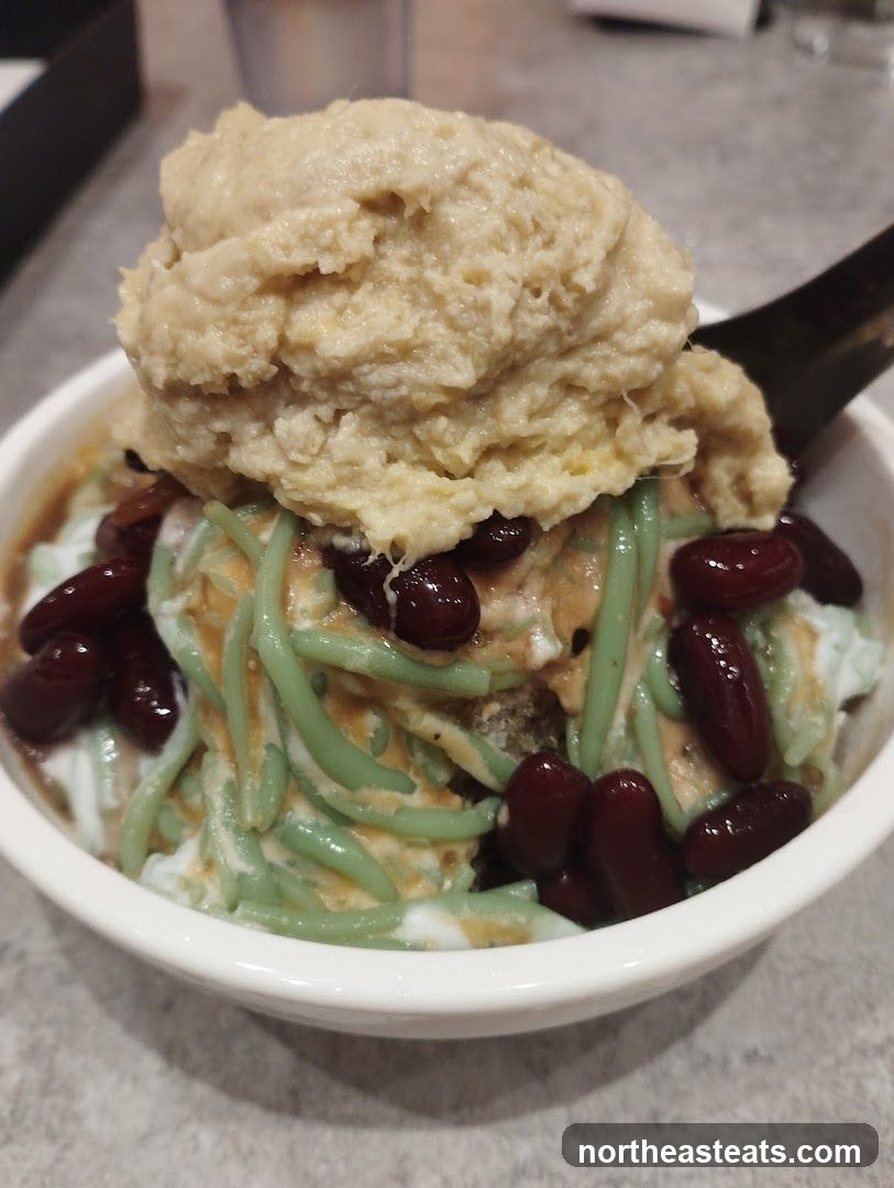 Dessert with Ice Cream and Beans